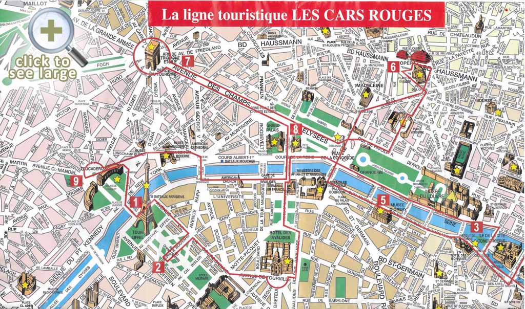 city tour map paris