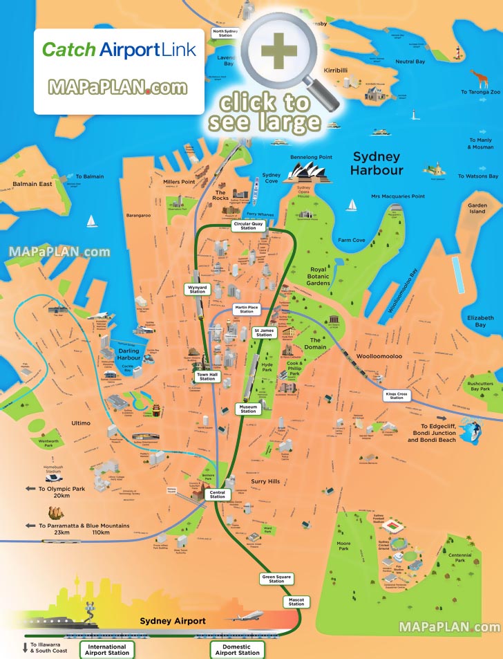 Sydney maps - Top tourist attractions - Free, printable city street map ...