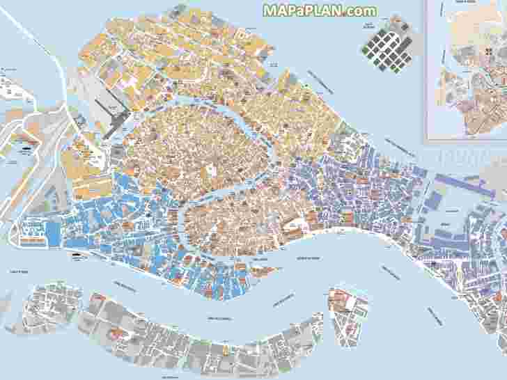 map with tourist attractions venice